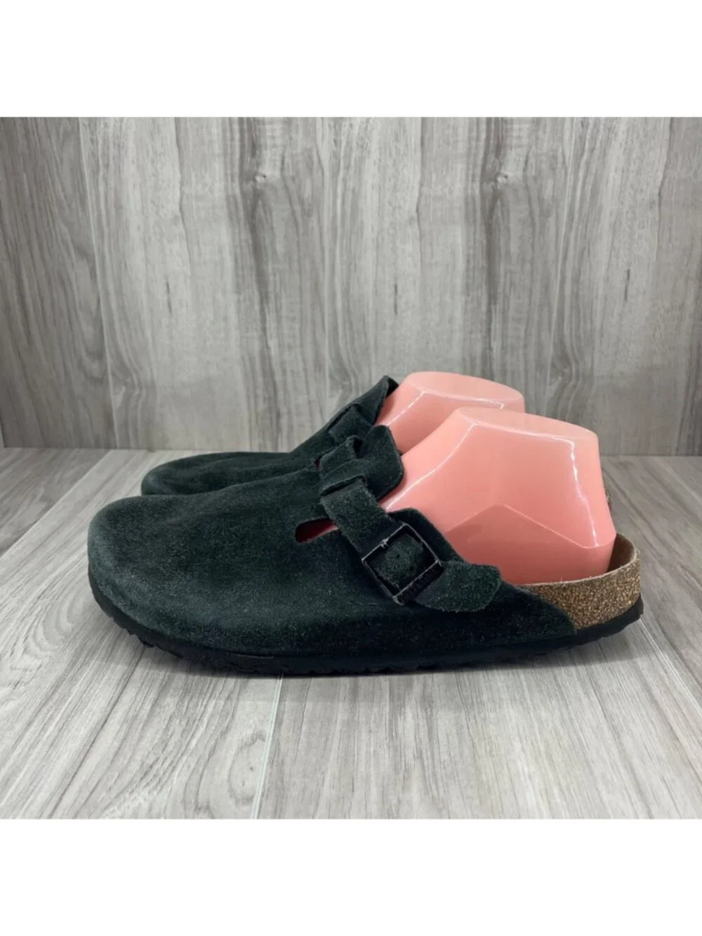 Birkenstock Boston Mule Clogs Mens EU 45 Black Suede Slip On Shoes